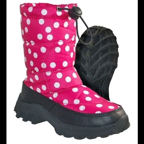Itasca Pink Polka Dot Scamp Girl’s Snow Boots - Picture 1 of 10